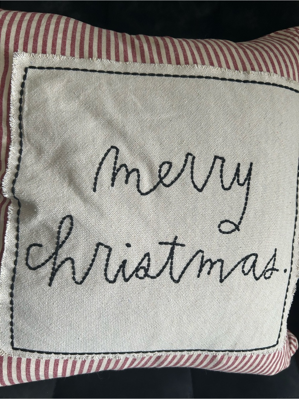 Rae Dunn feather filled Christmas throw pillow - Picture 2 of 4